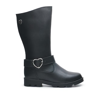 Foto 1 | Bota Larga Dogi Para Niña Hebilla Corazón 100% Piel Casual Negro