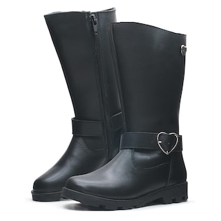 Foto 2 | Bota Larga Dogi Para Niña Hebilla Corazón 100% Piel Casual Negro