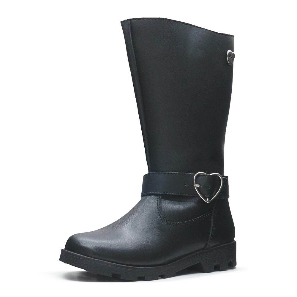 Foto 5 pulgar | Bota Larga Dogi Para Niña Hebilla Corazón 100% Piel Casual Negro