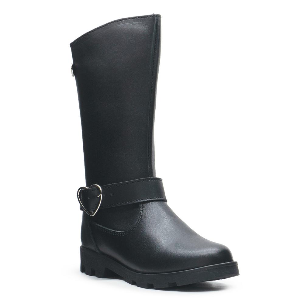 Foto 6 pulgar | Bota Larga Dogi Para Niña Hebilla Corazón 100% Piel Casual Negro