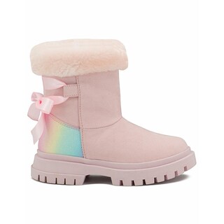 Foto 1 | Bota Botín Bambino Para Niña Antiderrapante Moño Afelpada Rosa