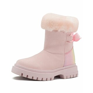 Foto 4 | Bota Botín Bambino Para Niña Antiderrapante Moño Afelpada Rosa