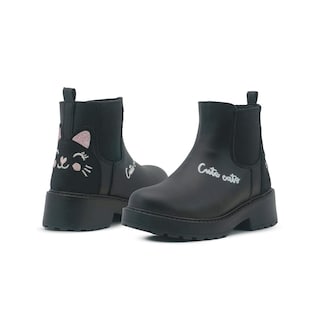 Foto 3 | Botin Bambino Para Niña Chunky Gatito Antiderrapante Negro Negro