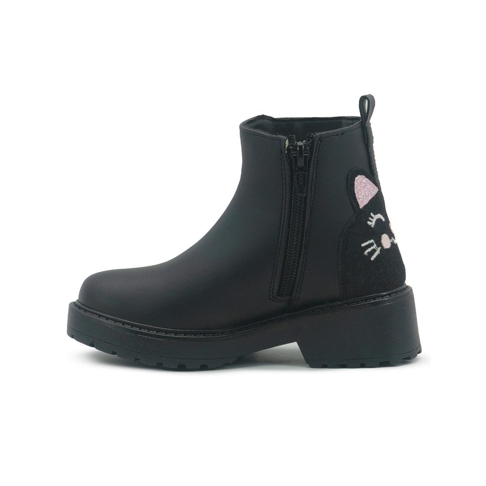 Foto 7 pulgar | Botin Bambino Para Niña Chunky Gatito Antiderrapante Negro Negro