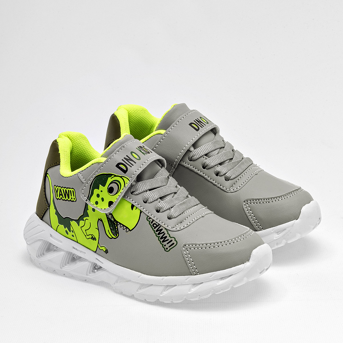 Foto 3 pulgar | Celex Tenis Urbano Para Niño Gris Olivo, Con Luces / Suela Superligera