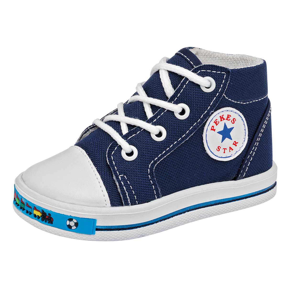 Chaparrin Tenis Para Bebé Niño Marino Blanco