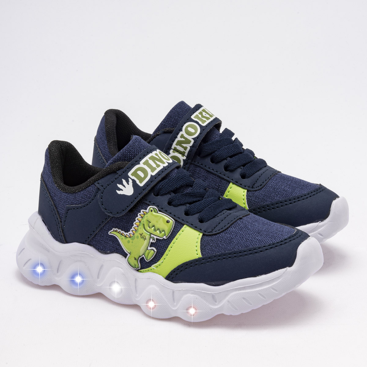 Foto 3 pulgar | Celex Tenis Deportivo Para Niño Marino Verde, Con Luces