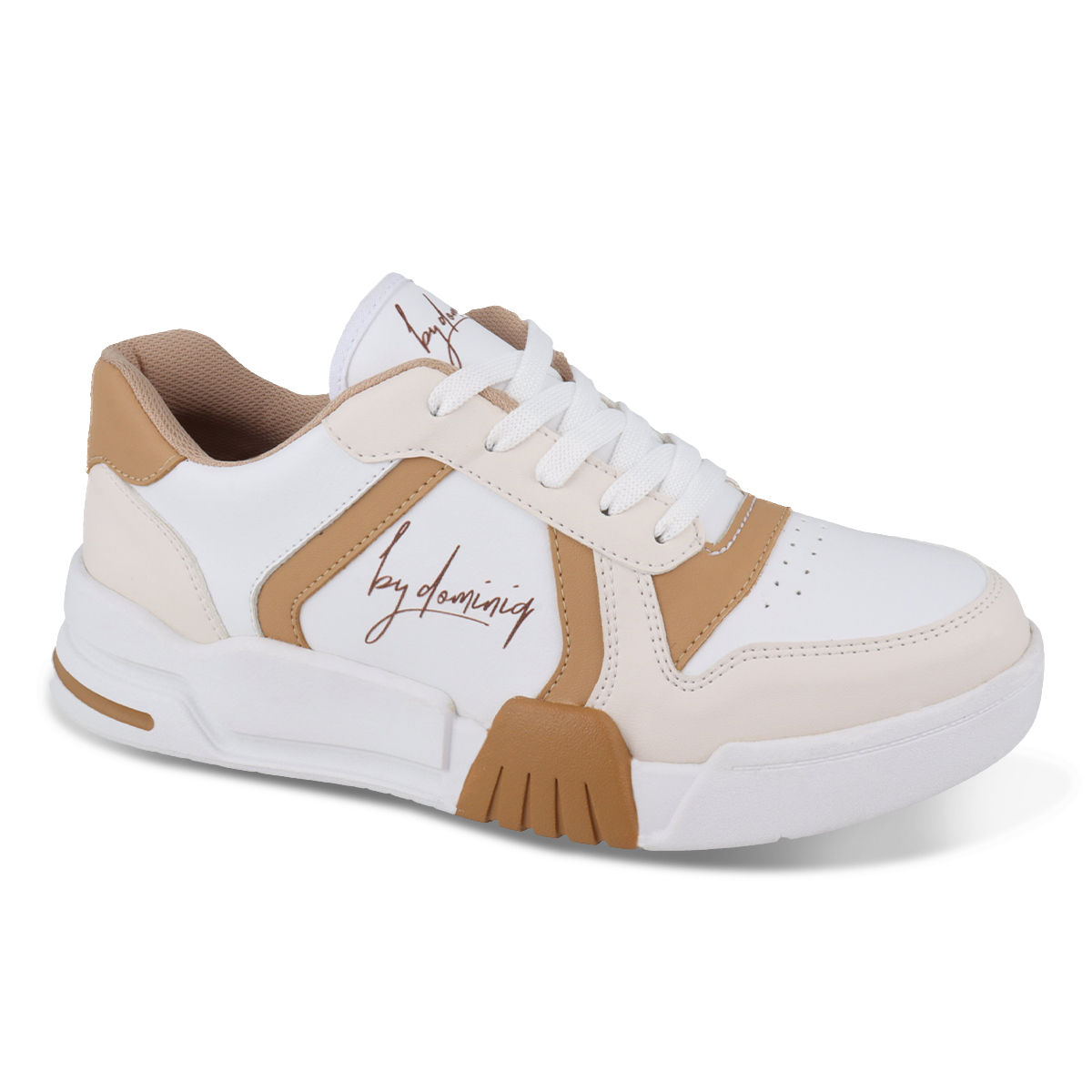 Tenis Sneaker Dominiq 2471 Color Blanco/latte Para Adolescente