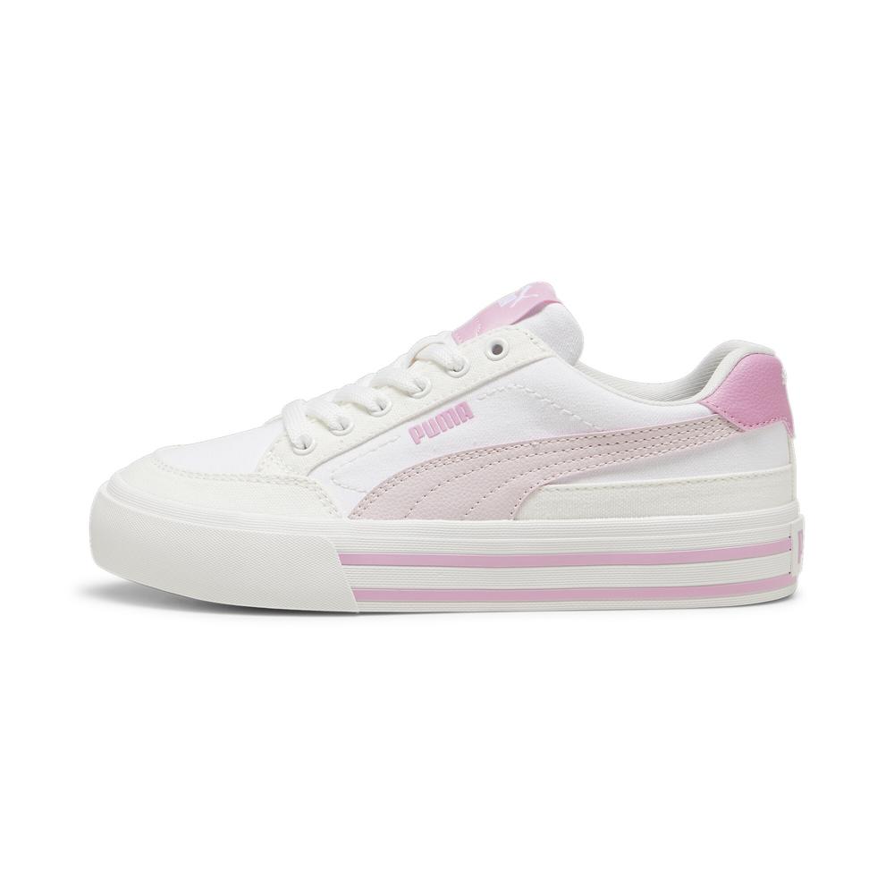 Foto 2 pulgar | Tenis Puma Court Classic Vulc Formstrip Jr Para Niña Blanco