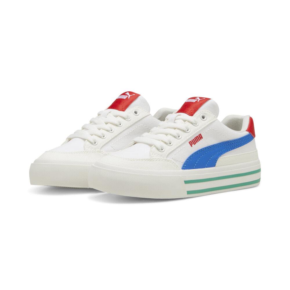 Foto 3 | Tenis Puma Court Classic Vulc Formstrip Jr Para Niña Azul Cielo