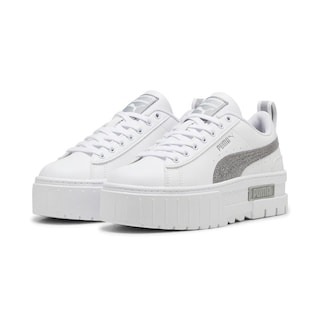 Foto 3 | Tenis Puma Mayze Glitter Jr Para Niña Plateado