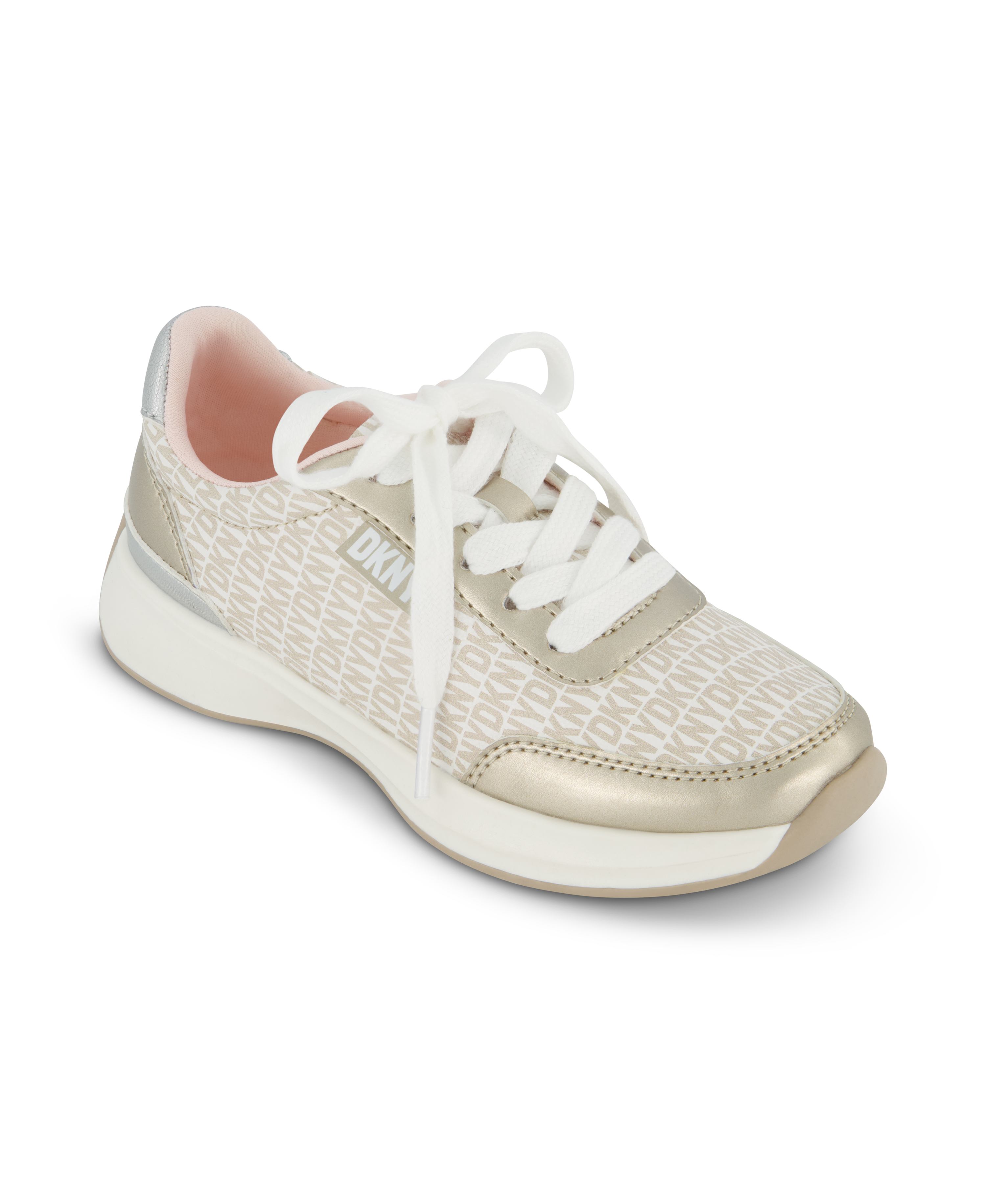 Foto 2 pulgar | Tenis Dkny Alex Aliza Juveniles Blanco Con Dorado
