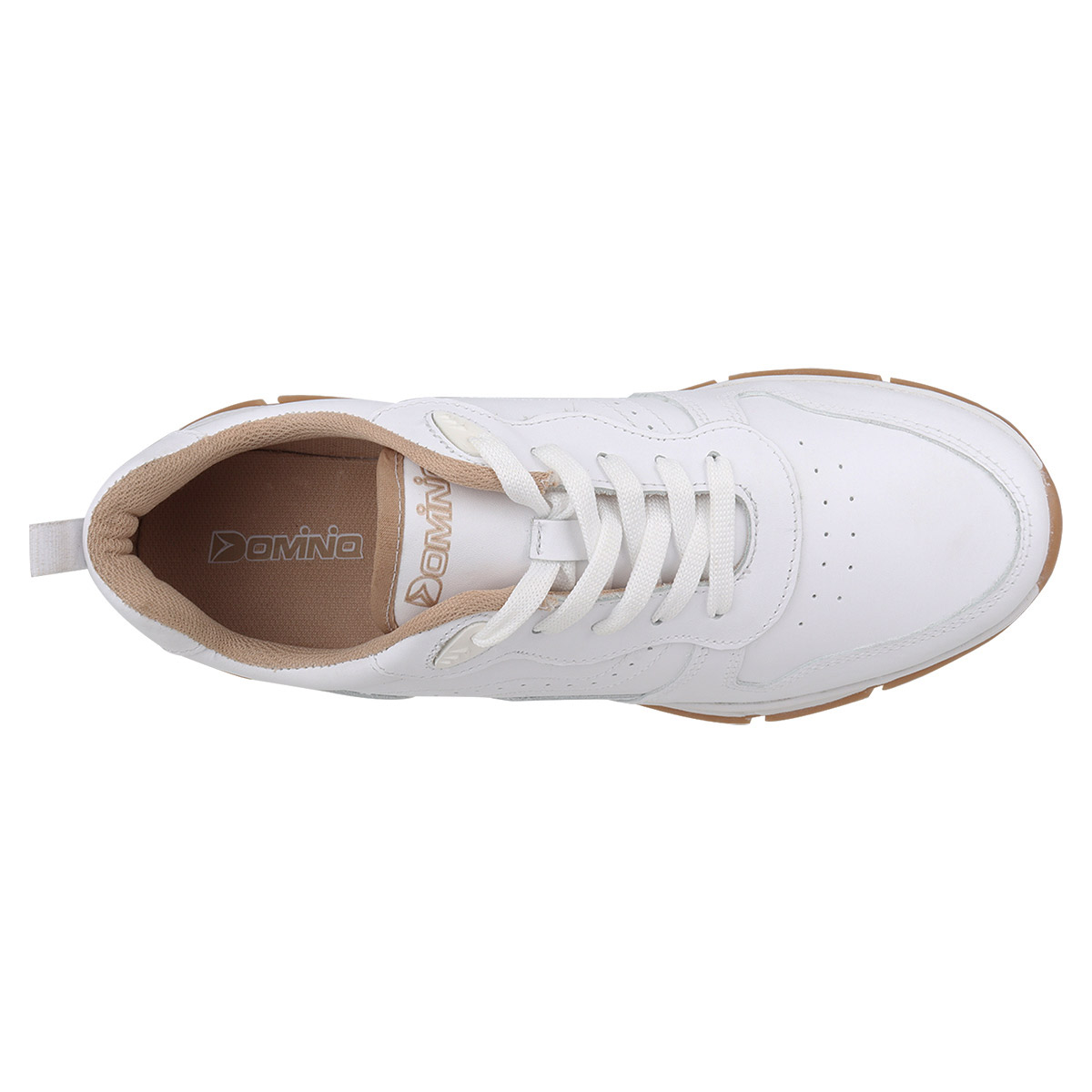 Foto 6 pulgar | Tenis Deportivo De Piel Escolar Dominiq 2923 Color Blanco/beige Unisex