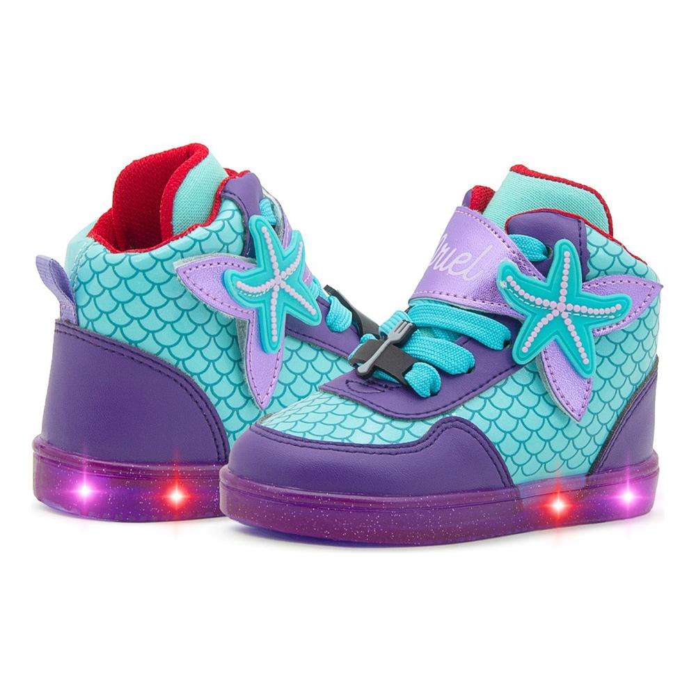 Foto 1 | Tenis Princesa Disney Sirenita Ariel Con Luces Led Turquesa