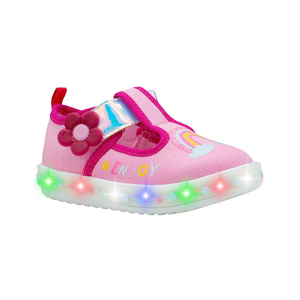 Foto 2 pulgar | Tenis Niña Bubble Gummers  Con Luces Contactel Ultra Ligeros Rosa