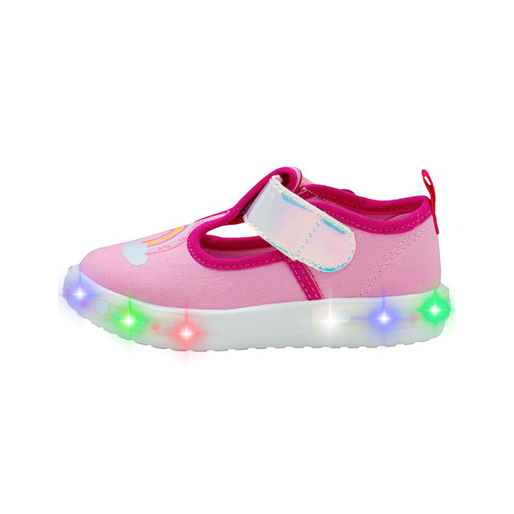 Foto 3 pulgar | Tenis Niña Bubble Gummers  Con Luces Contactel Ultra Ligeros Rosa