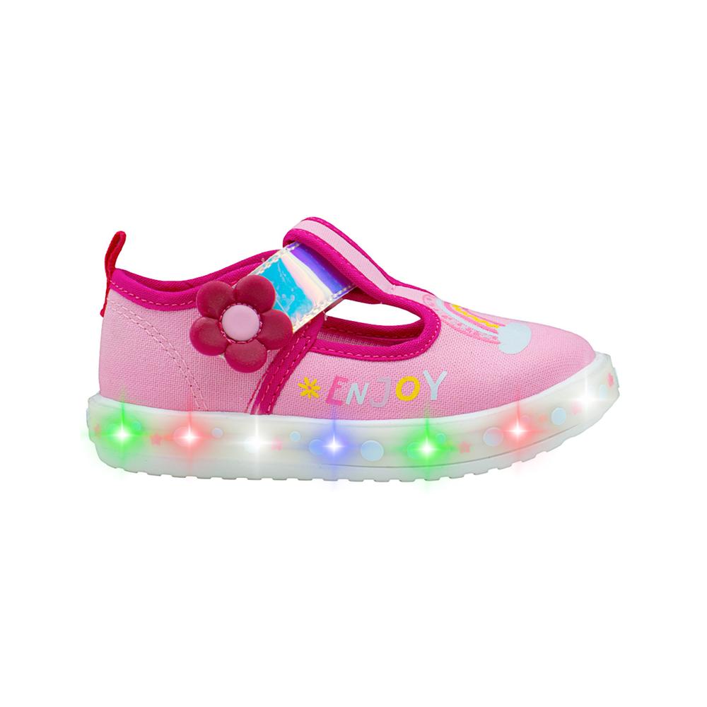 Foto 4 pulgar | Tenis Niña Bubble Gummers  Con Luces Contactel Ultra Ligeros Rosa