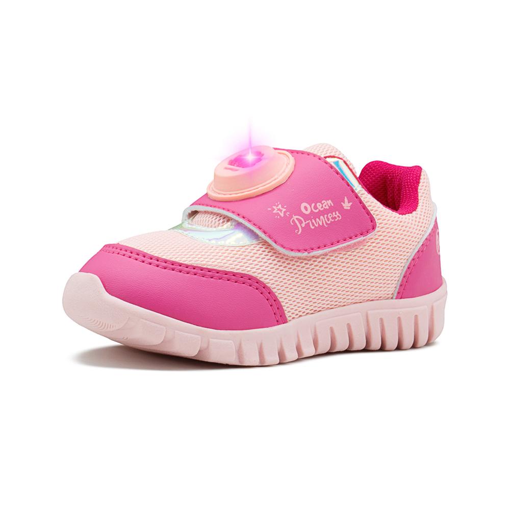 Foto 5 pulgar | Tenis Para Niña Bubble Gummers  Botón Con Luces Yoko Rosa Fucsia