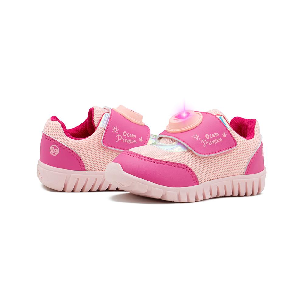 Foto 6 pulgar | Tenis Para Niña Bubble Gummers  Botón Con Luces Yoko Rosa Fucsia