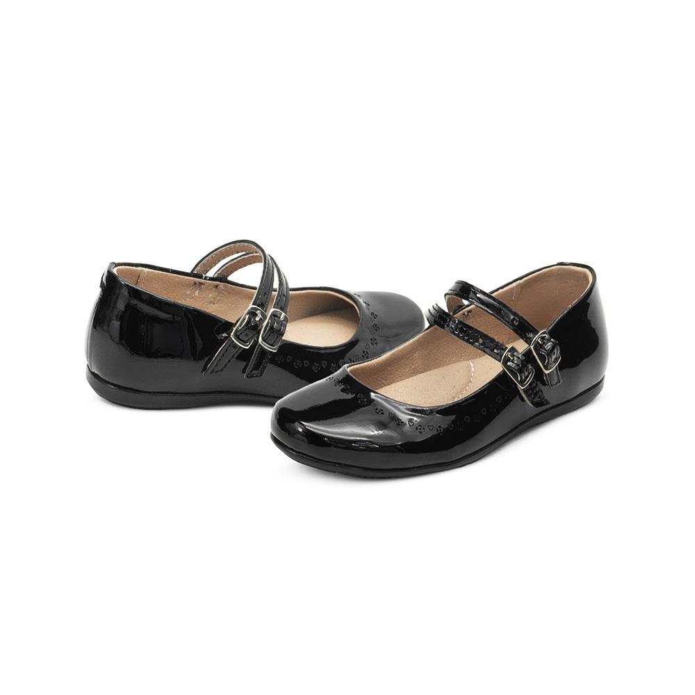 Foto 3 pulgar | Balerina Escolar Niña Karsten  Doble Broche Charol Negro Negro