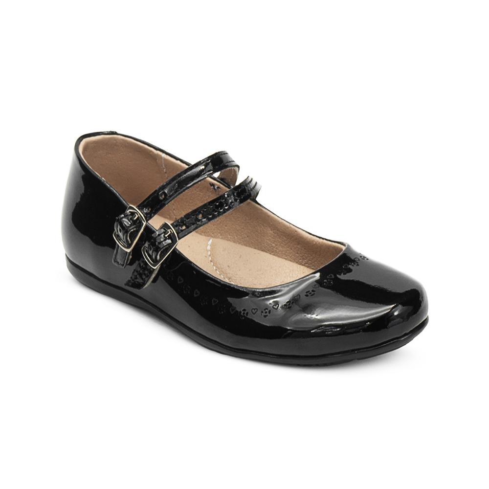Foto 5 pulgar | Balerina Escolar Niña Karsten  Doble Broche Charol Negro Negro