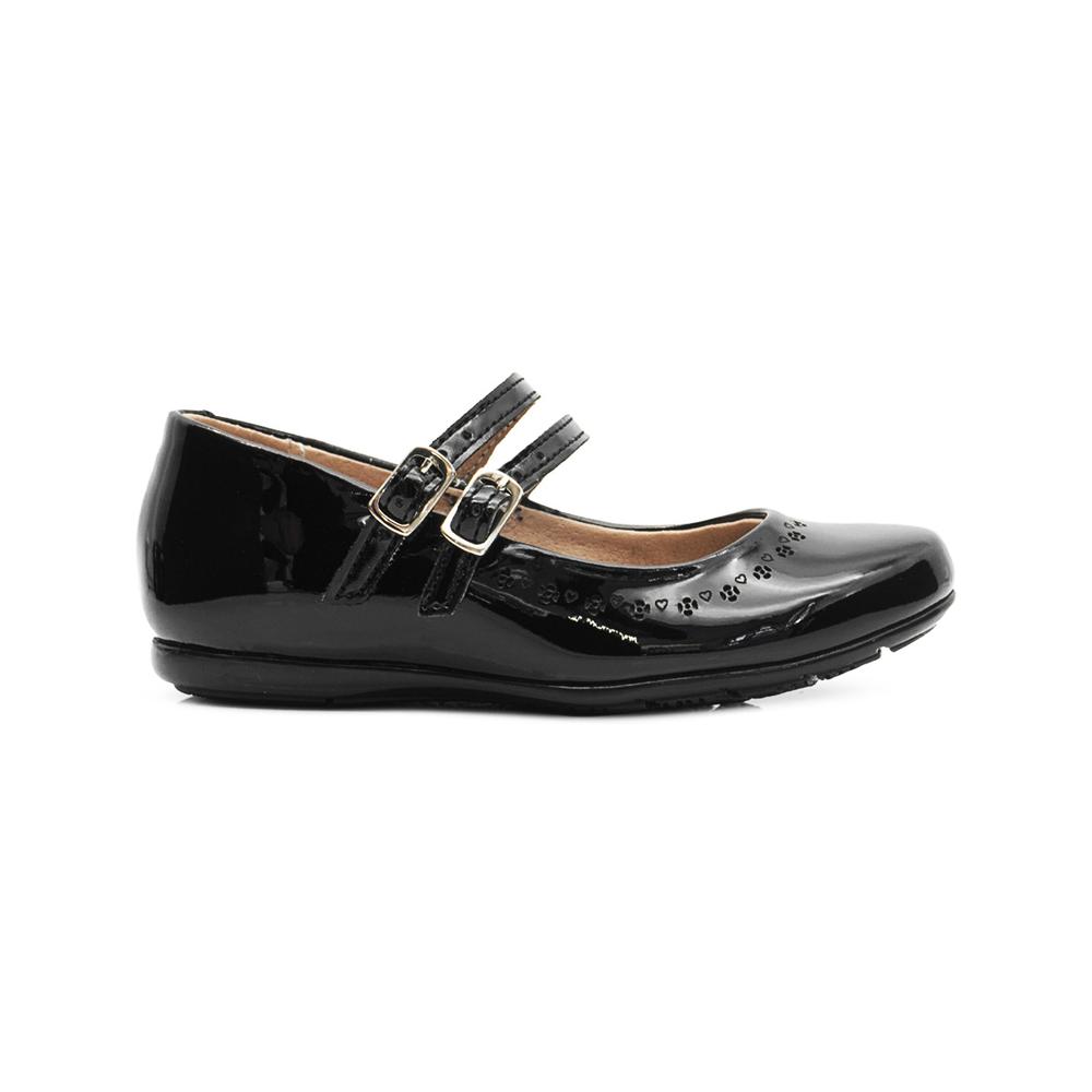 Foto 8 pulgar | Balerina Escolar Niña Karsten  Doble Broche Charol Negro Negro