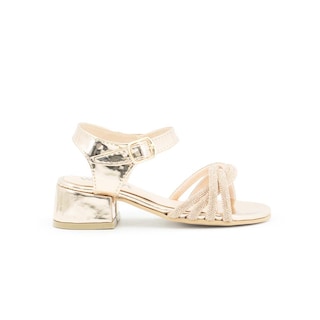 Foto 6 | Sandalia Para Niña Wildcat Tacon Bajo Tiras Brilitos Oro Dorado