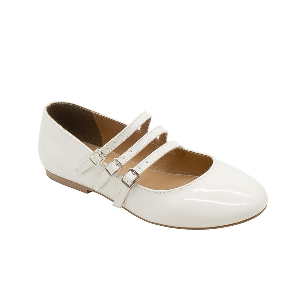 Flat Balerina Formal Para Mujer Salamandra  Charol Beige Beige