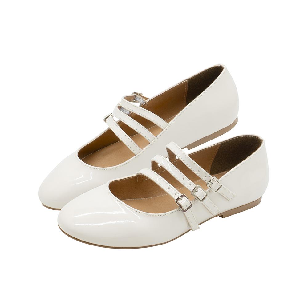 Foto 7 pulgar | Flat Balerina Formal Para Mujer Salamandra  Charol Beige Beige