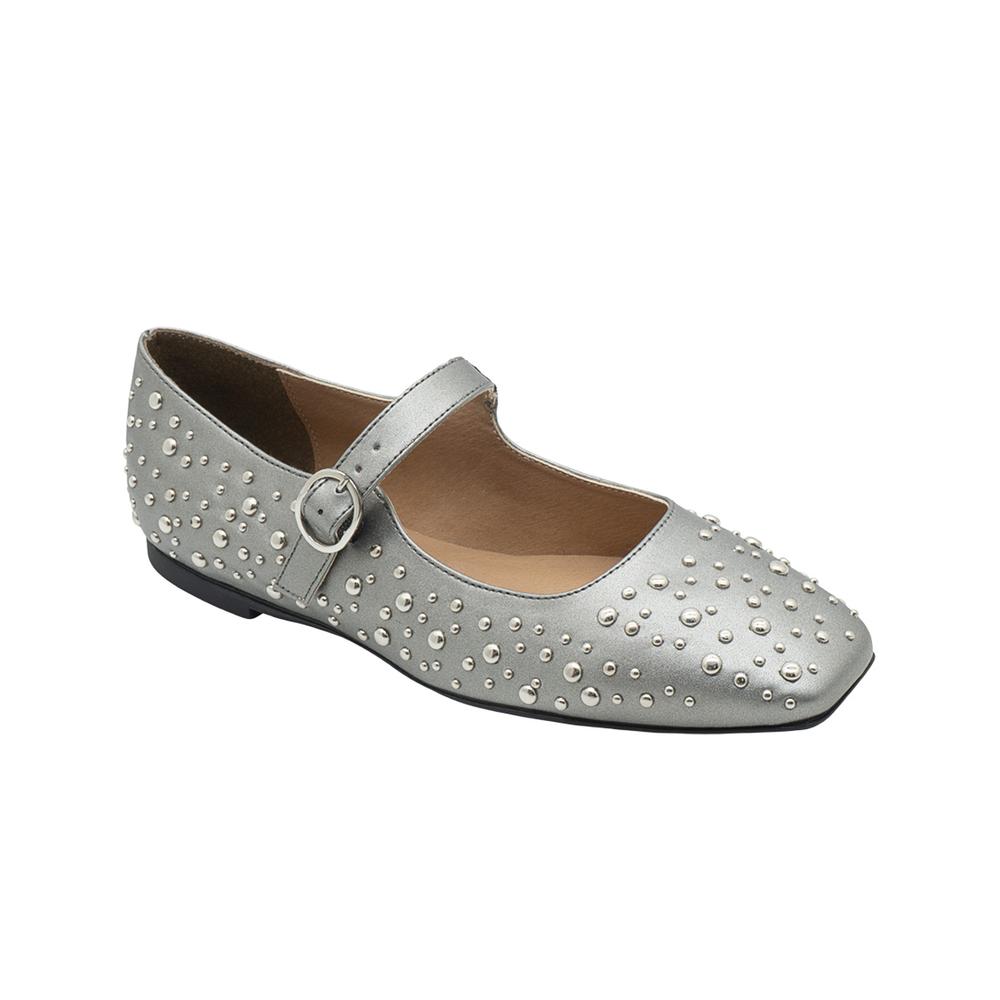 Foto 2 pulgar | Flat Balerina Para Mujer Salamandra  Color Plomo 22-26 Gris Oscuro
