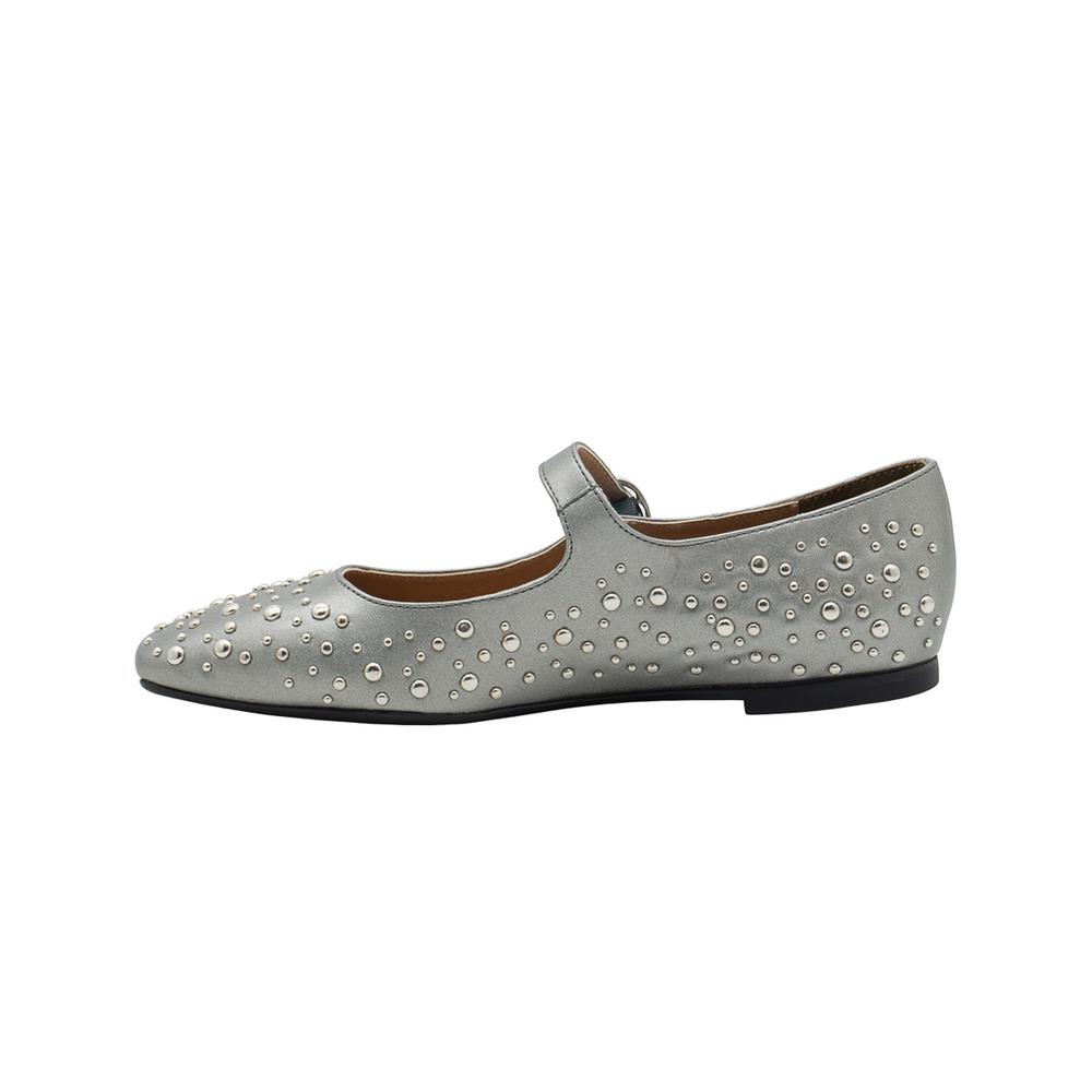 Foto 3 pulgar | Flat Balerina Para Mujer Salamandra  Color Plomo 22-26 Gris Oscuro