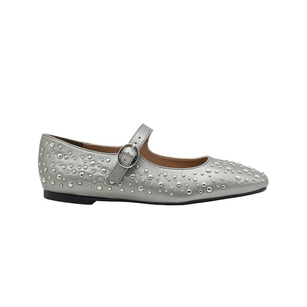 Foto 4 pulgar | Flat Balerina Para Mujer Salamandra  Color Plomo 22-26 Gris Oscuro