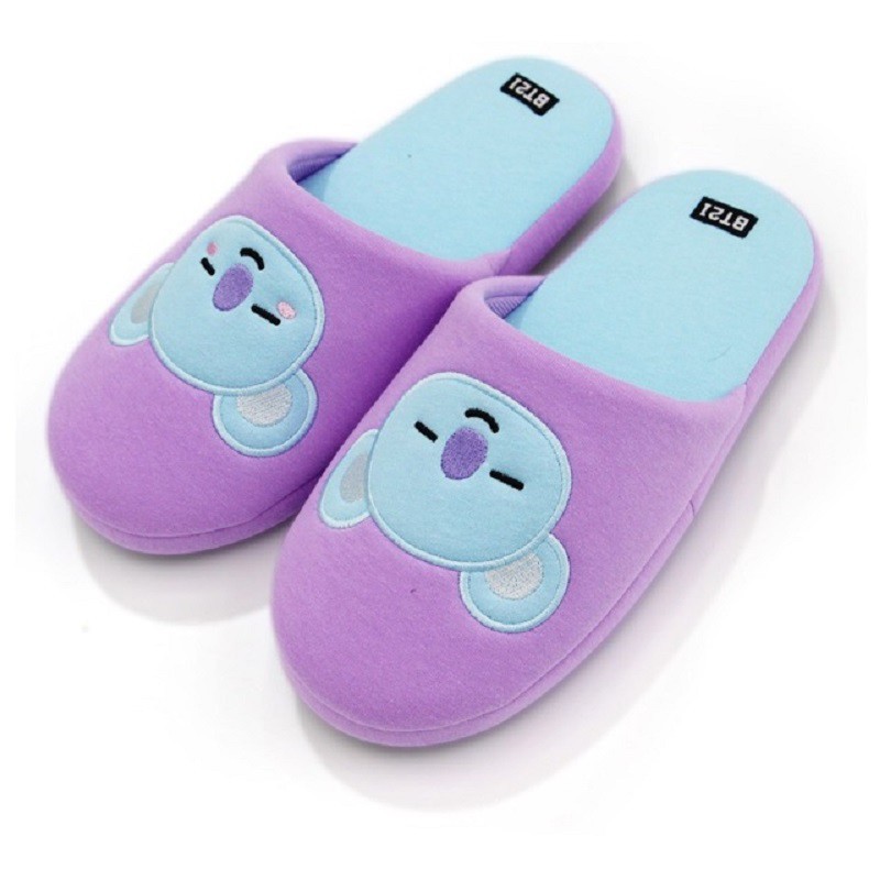 Foto 2 pulgar | Pantuflas de Peluche Bts Bt21 Koya Unitalla color Morado con Azul