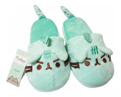 Foto 1 | Pantuflas Pusheen Pusheenosaurus Verde De Felpa Dif. Tallas