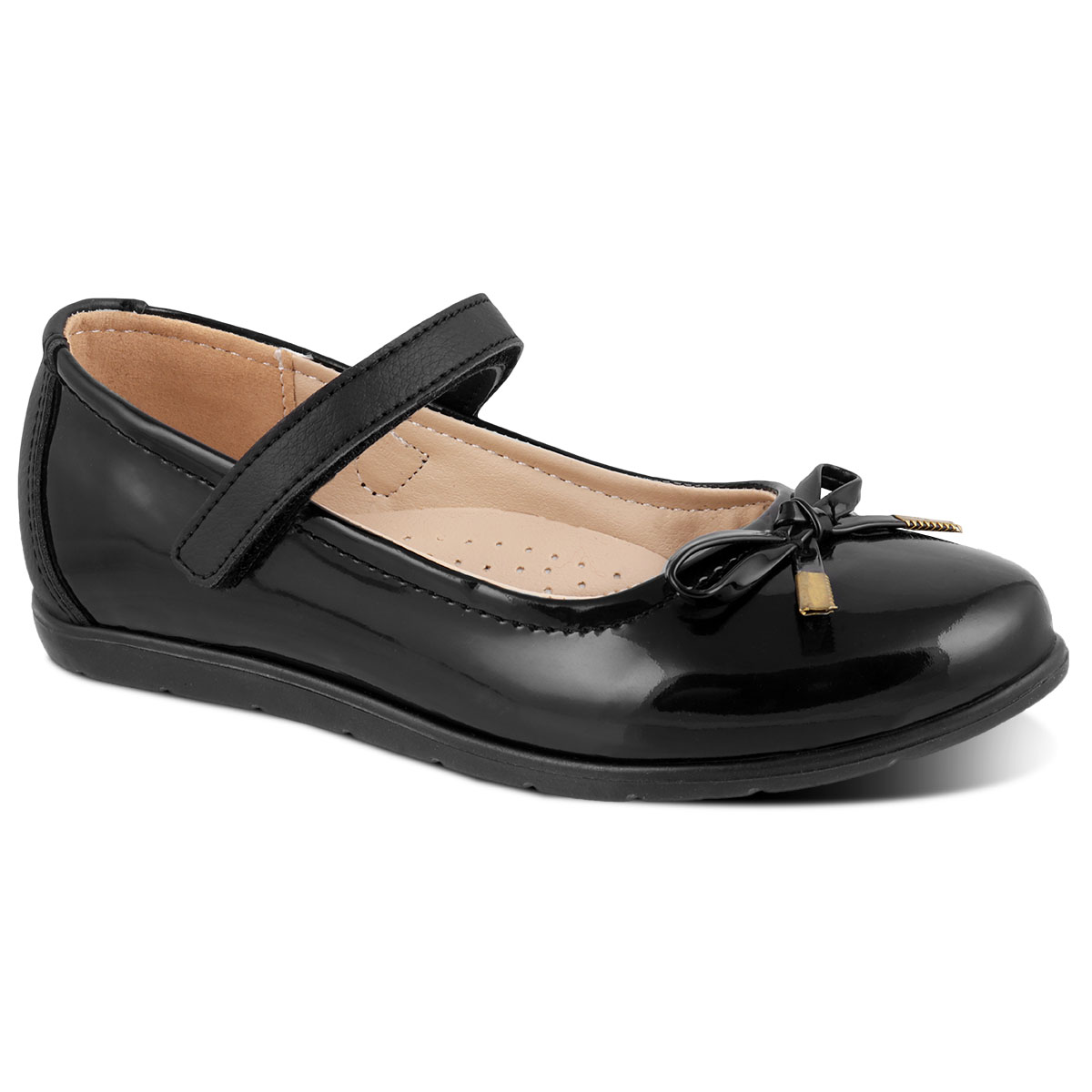Zapato Escolar Nick & Wick 5033 Charol Negro para Niña