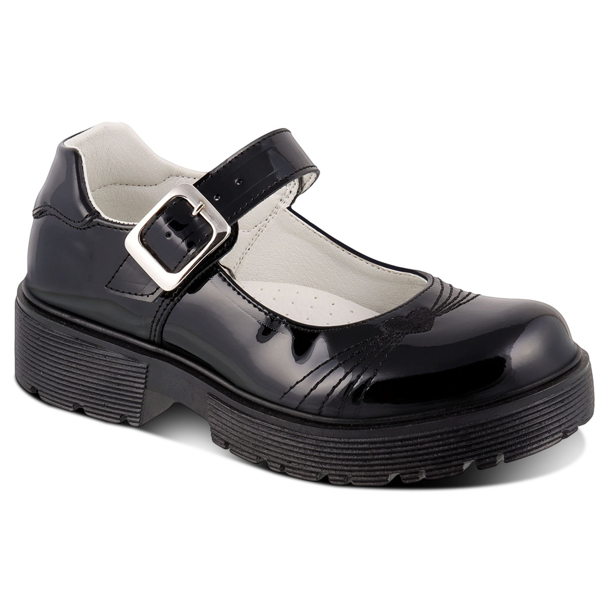 Zapato Escolar Dominiq Charol Negro para Niña