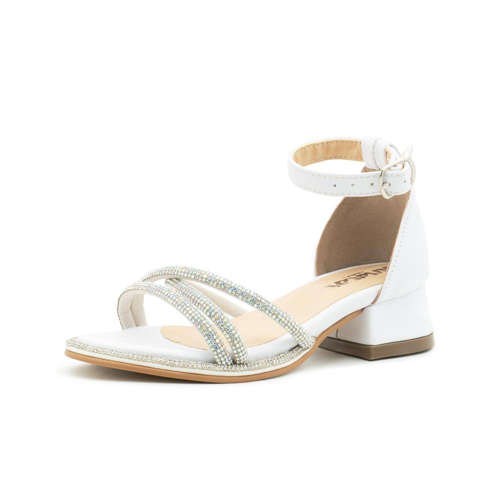 Foto 4 pulgar | Zapatilla Para Niña Con Pedrería Graduación Formal Blanco Blanco