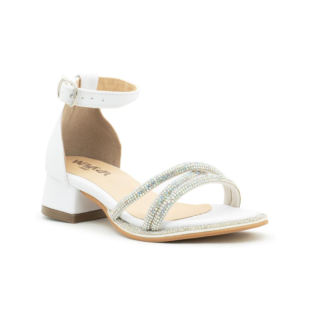 Foto 5 pulgar | Zapatilla Para Niña Con Pedrería Graduación Formal Blanco Blanco