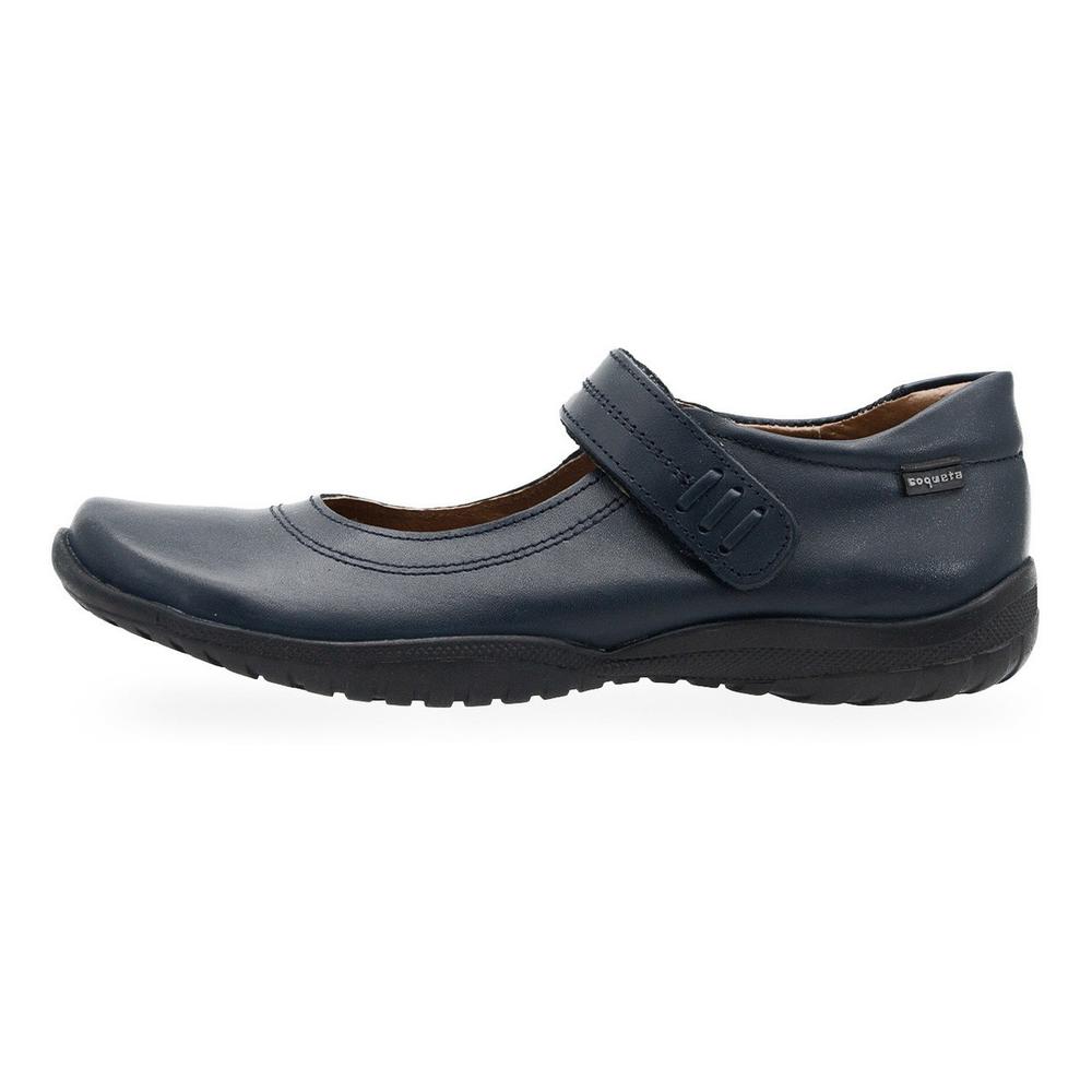 Foto 3 | Zapato Coqueta Escolar Piel Niña Velcro Color Marino 18-21.5 Azul Marino