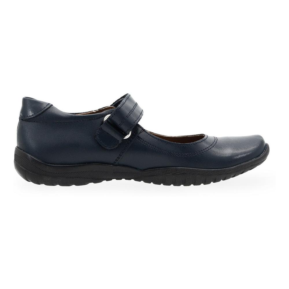 Foto 4 | Zapato Coqueta Escolar Piel Niña Velcro Color Marino 18-21.5 Azul Marino