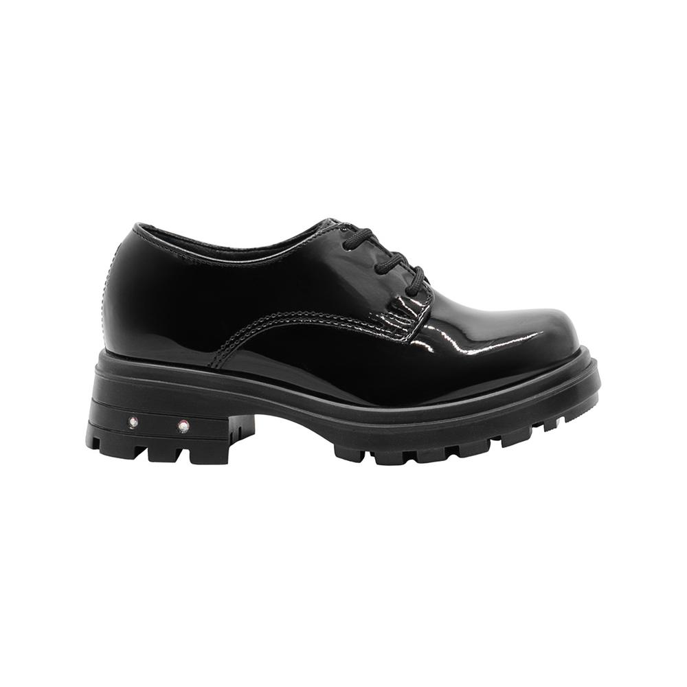 Foto 4 pulgar | Oxford Mocasin Escolar Niña Yuyin  Charol Negro Plataforma Negro