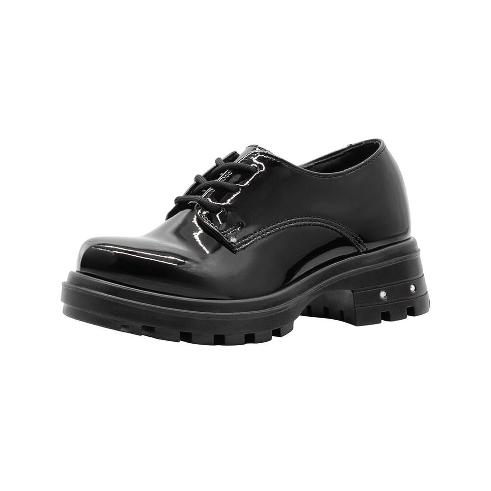Foto 4 | Oxford Mocasin Escolar Niña Yuyin  Charol Negro Plataforma Negro