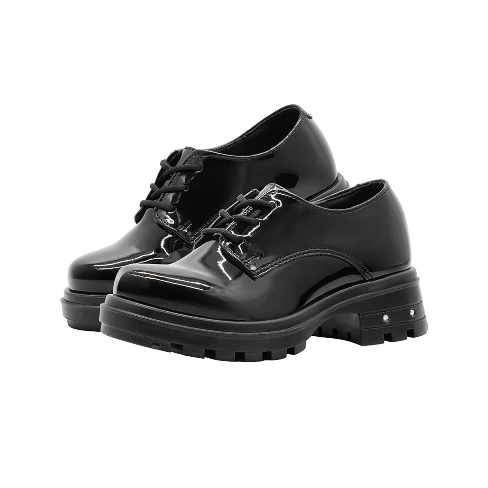 Foto 7 pulgar | Oxford Mocasin Escolar Niña Yuyin  Charol Negro Plataforma Negro