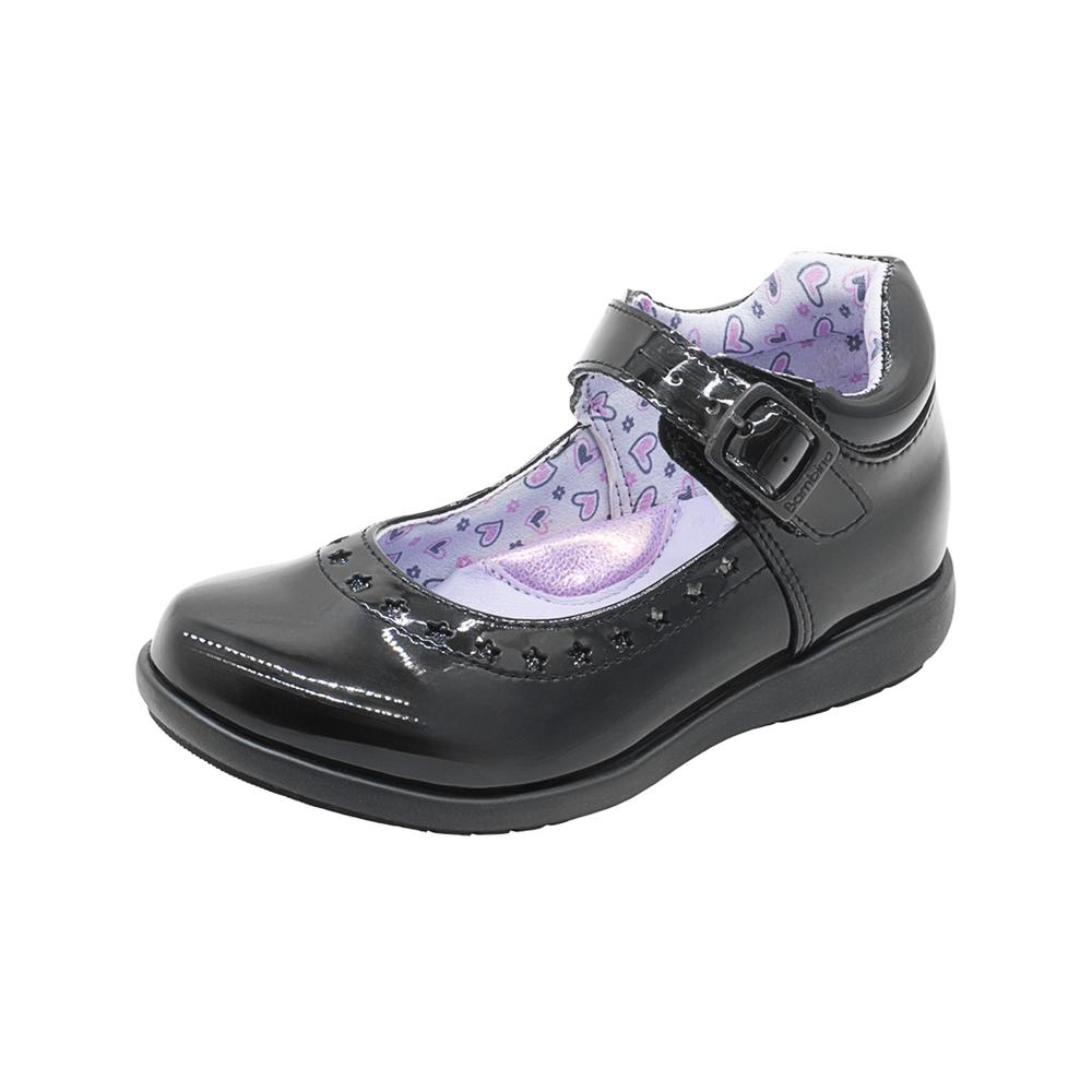 Foto 5 pulgar | Zapato Escolar Charol Negro Bambino  Plantilla Arco Hebilla Negro