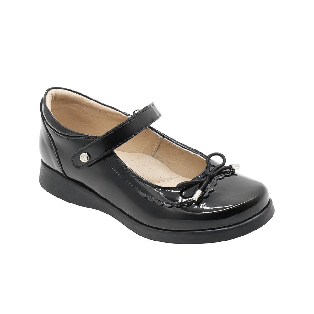Zapato Escolar Niña Con Broche Color Charol Negro Karsten  Negro