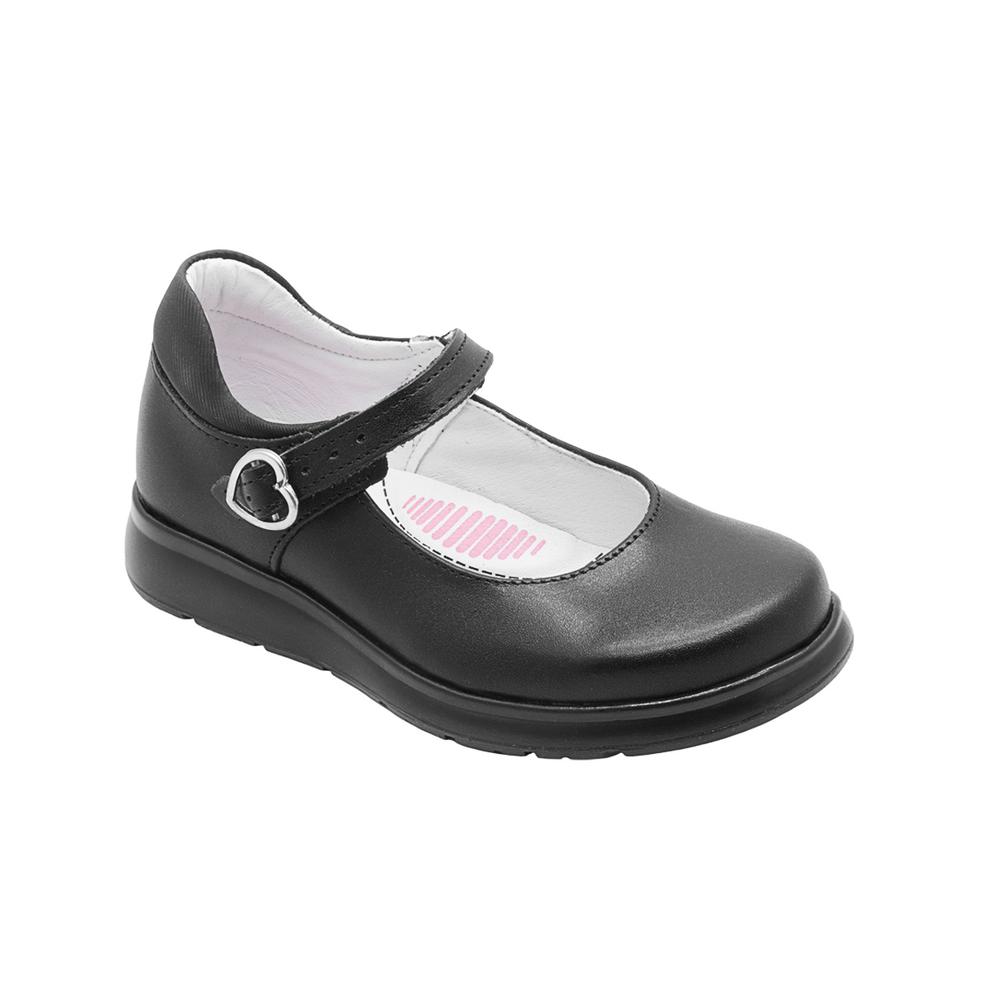 Foto 1 | Zapato Piel Negro Yuyin  Escolar Con Hebilla Plantilla Arco Negro