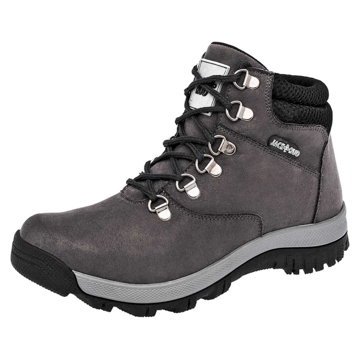 Jack Rud Zapato Para Hacer Hiking Para Joven Gris Negro, Código 117613-1 $611