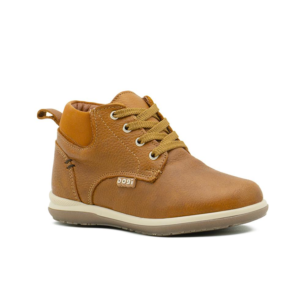 Foto 4 | Bota Dogi Para Niño Casual Piel Cómodas Color Tabaco Cafe