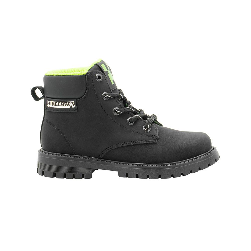 Foto 4 pulgar | Bota Outdoor Minercraft  Gamer Negro Creeper Forro Verde Negro