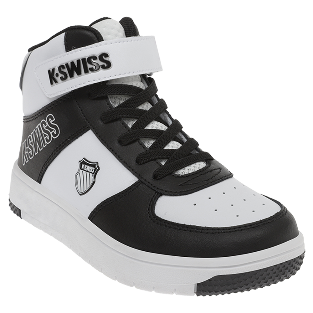 Foto 2 pulgar | Tenis K-Swiss Salt Mid color Blanco y Negro para Niños